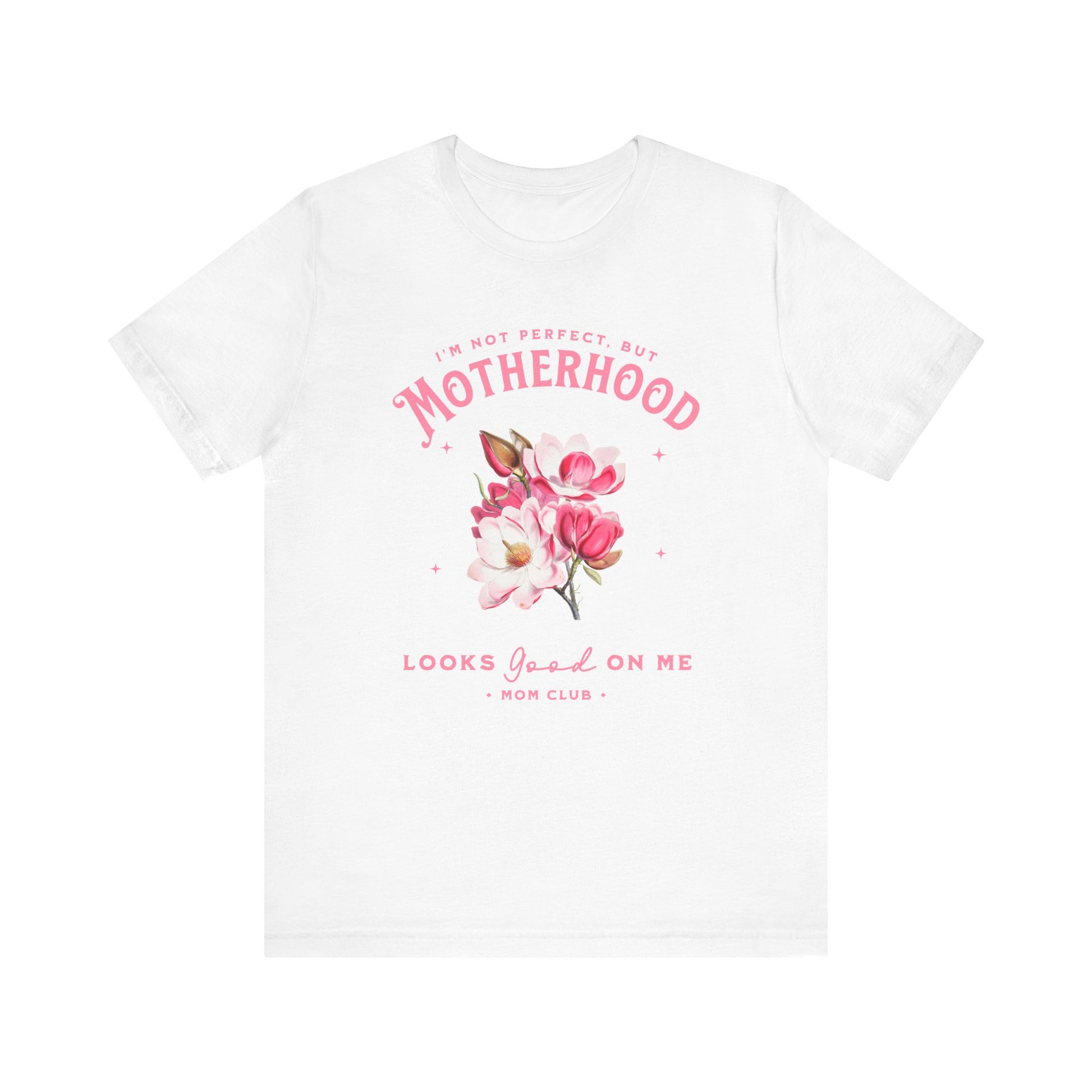 Pink and white mother's day t shirt with flowers
