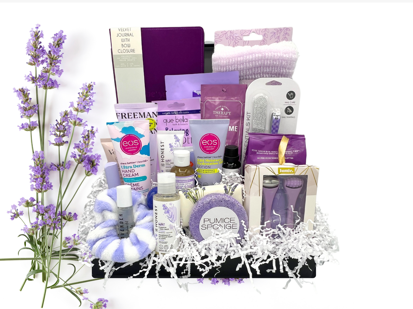 relaxation gift box, spa in a box, lavender spa gift box, spa at home gift set,  Stress Relief Spa Gift Set—a luxurious collection of handpicked products designed to help you unwind, relax, and rejuvenate from head to toe. Whether you're treating yourself or surprising a loved one, this all-in-one spa gift box is perfect for soothing stress and restoring balance.