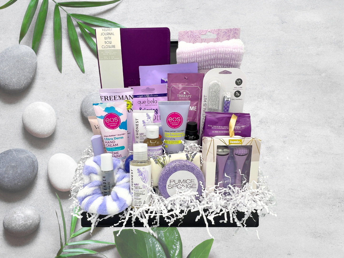spa day at home gift set, Stress Relief Spa Gift Set—a luxurious collection of handpicked products designed to help you unwind, relax, and rejuvenate from head to toe. Whether you're treating yourself or surprising a loved one, this all-in-one spa gift box is perfect for soothing stress and restoring balance.