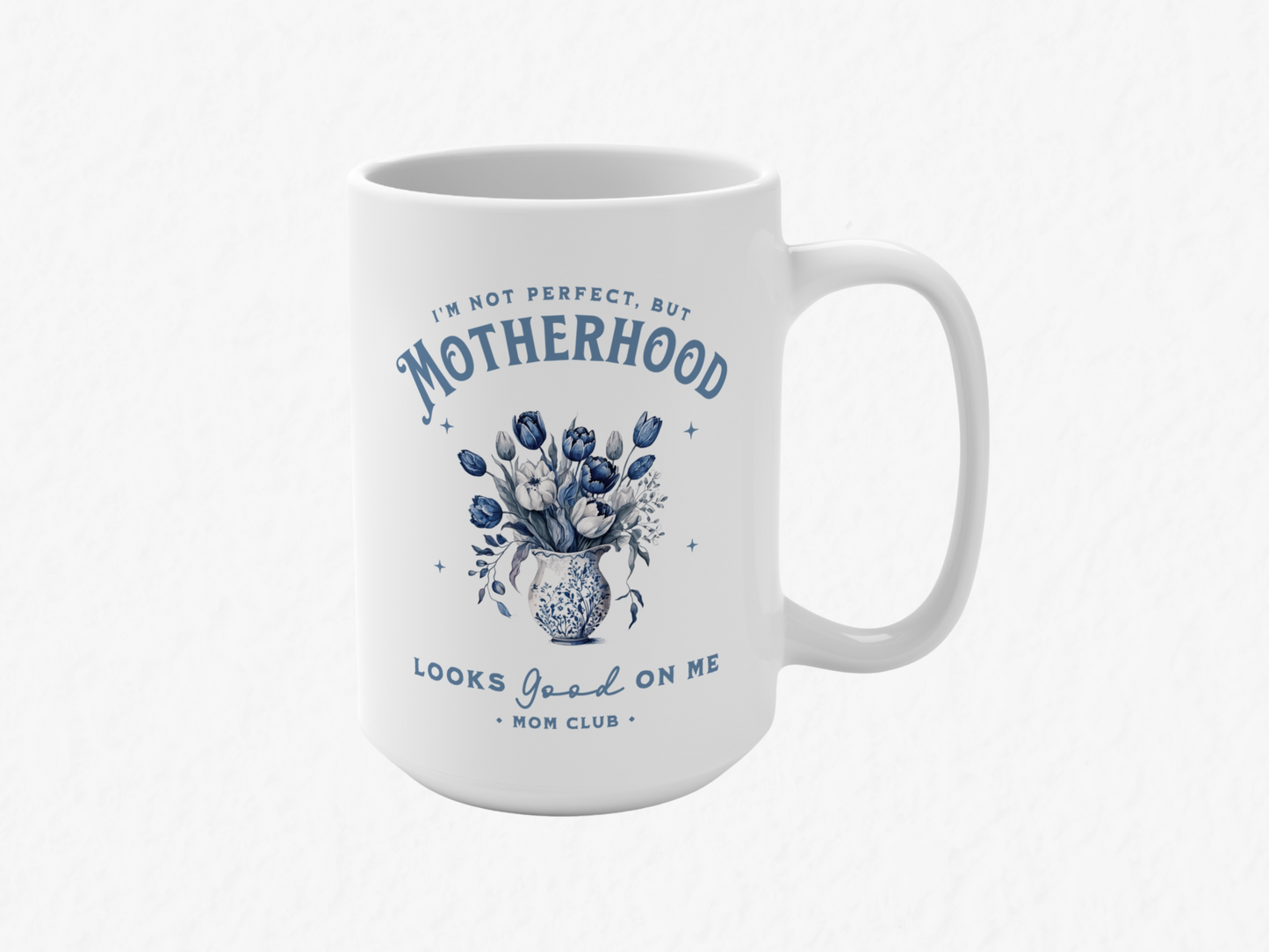 Toile de jouy mug, toile mug, toile coffee mug, toile coffee cup, Mother's day mug, Mom mug, mom club mug, Chinoiserie cup, chinoiserie mug, inspirational coffee mug, mama mug, gift for moms, gift for new moms, gift for boy moms, boy mom mug, boy mom coffee cup. ceramic mug, featuring a stunning Chinoiserie-inspired blue and white floral design. 