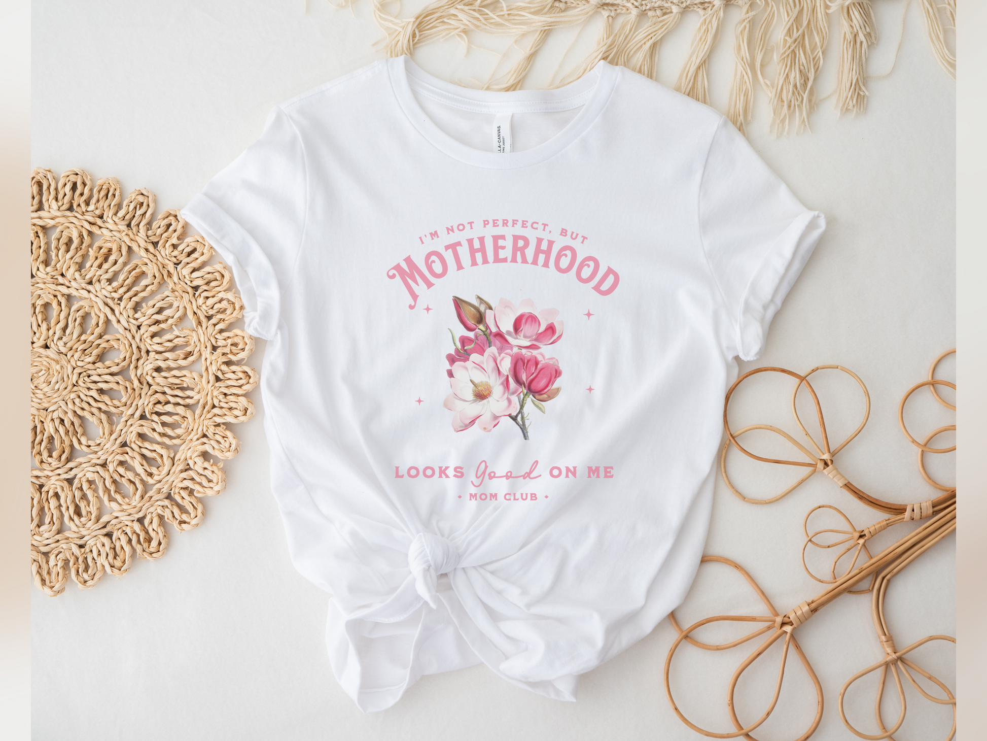 shirt for mom, gift for new moms, mothers day shirt, floral pink and white tee shirt, inspirational t-shirt
