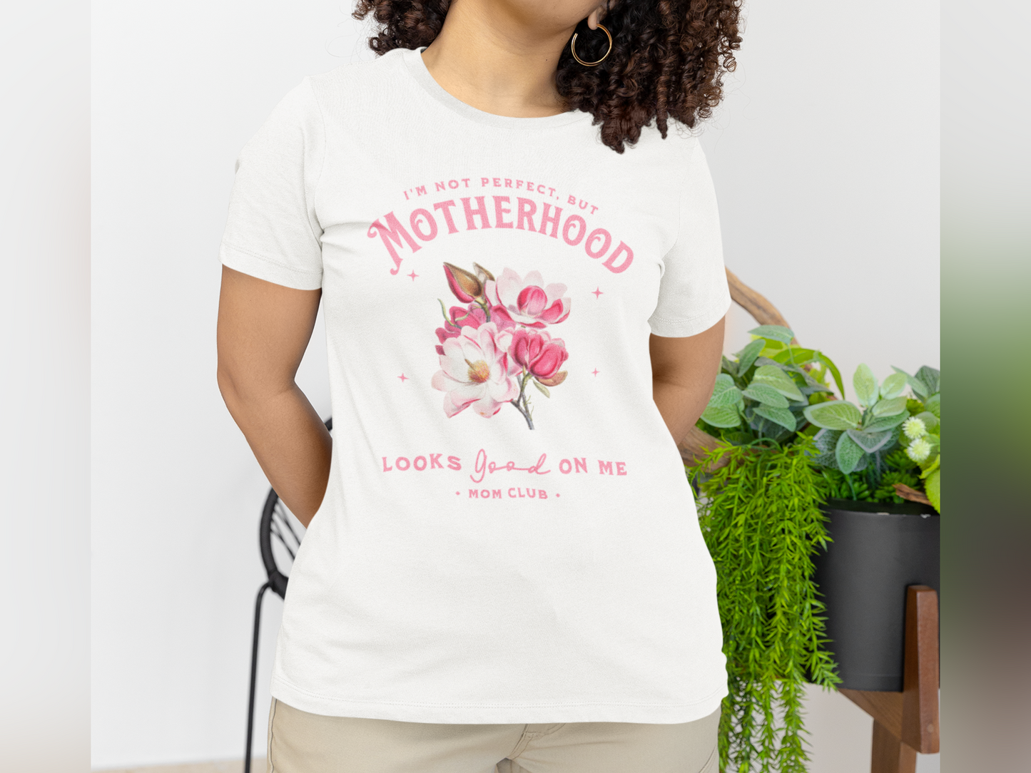 bella canvas t shirt, inspirational t shirt, new mom gift, new mom t-shirt, pink and white floral t shirt humorous t shirt for mom