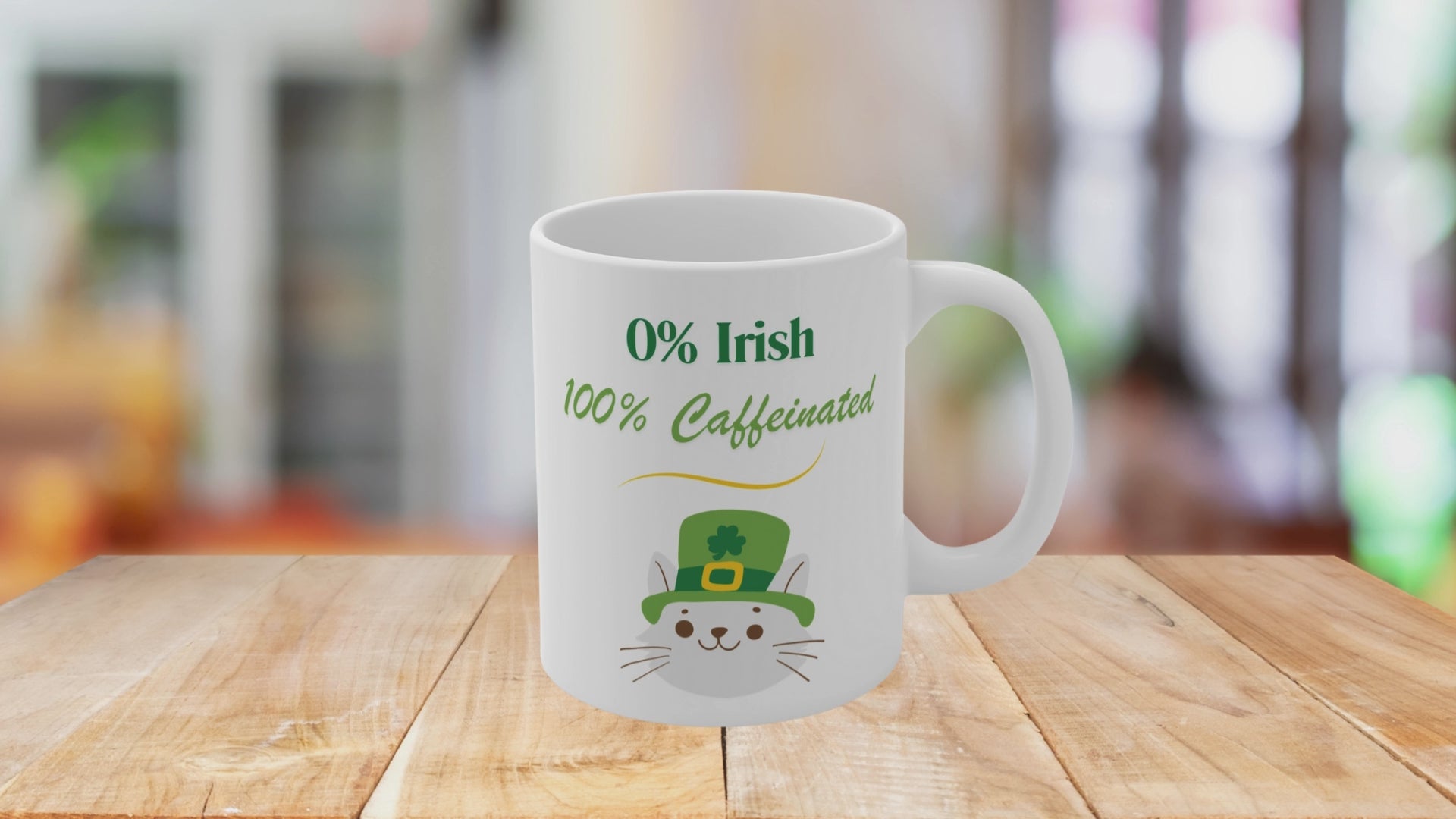 cat mug for coffee lovers on st patricks day