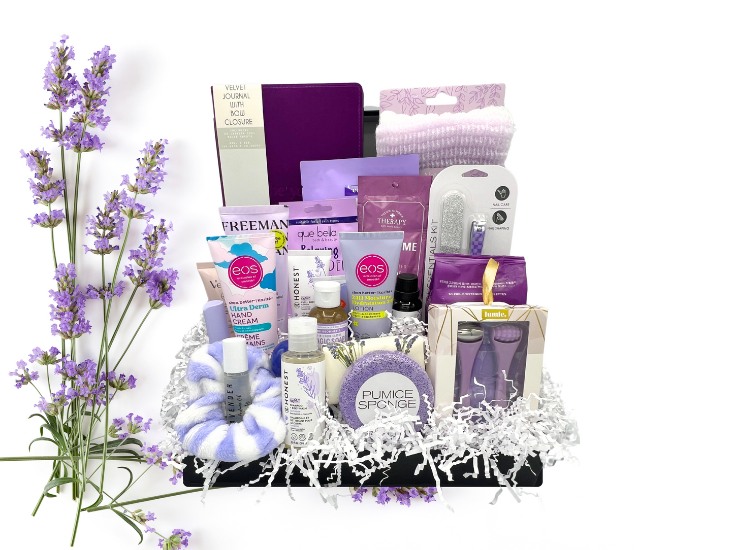 relaxation kit for women, spa at home, lavender self-care gift box, gift set for women, calming gift set, relaxation gift set,  Stress Relief Spa Gift Set—a luxurious collection of handpicked products designed to help you unwind, relax, and rejuvenate from head to toe. Whether you're treating yourself or surprising a loved one, this all-in-one spa gift box is perfect for soothing stress and restoring balance.