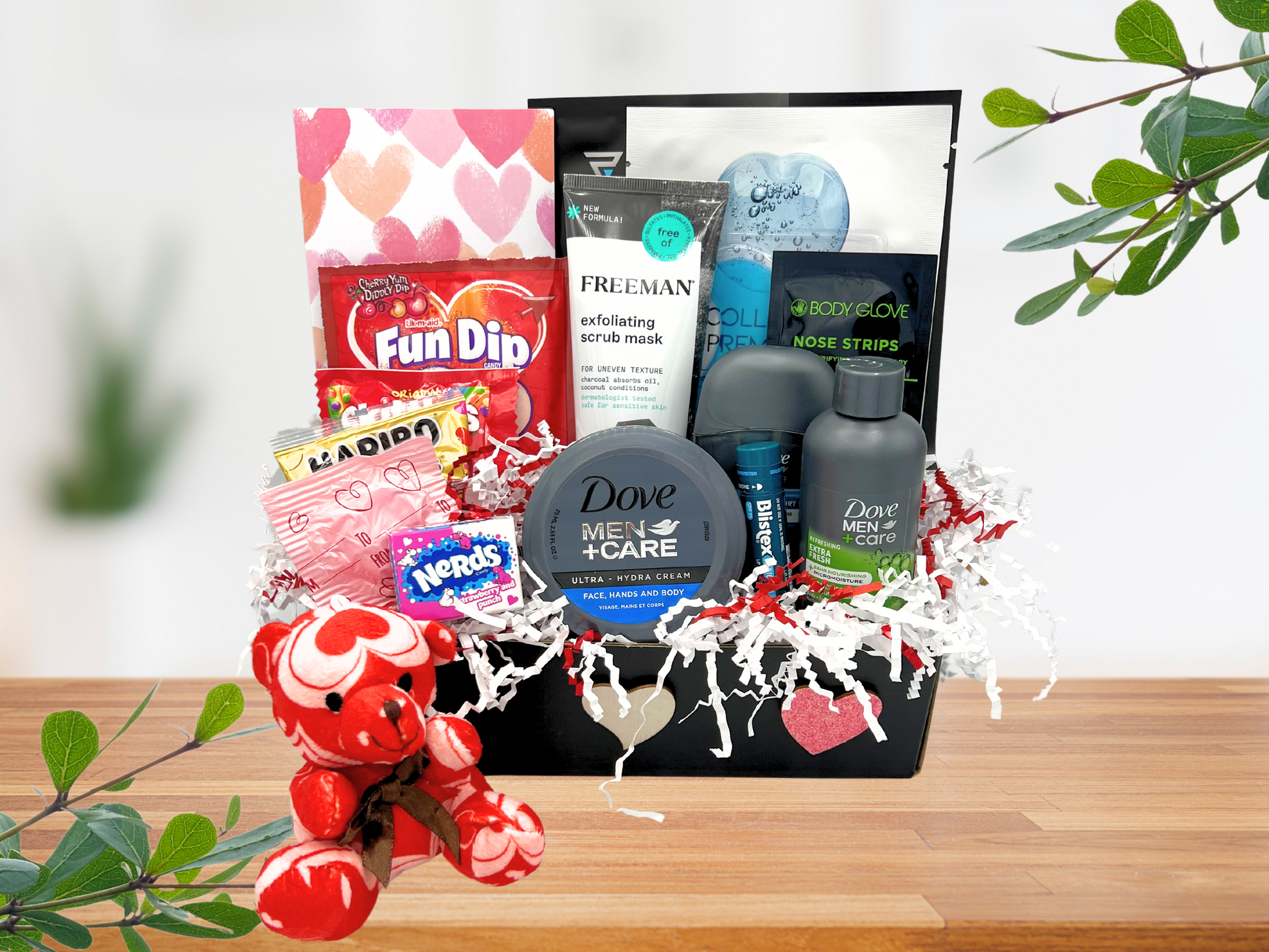 gift basket for him featuring dove mens 